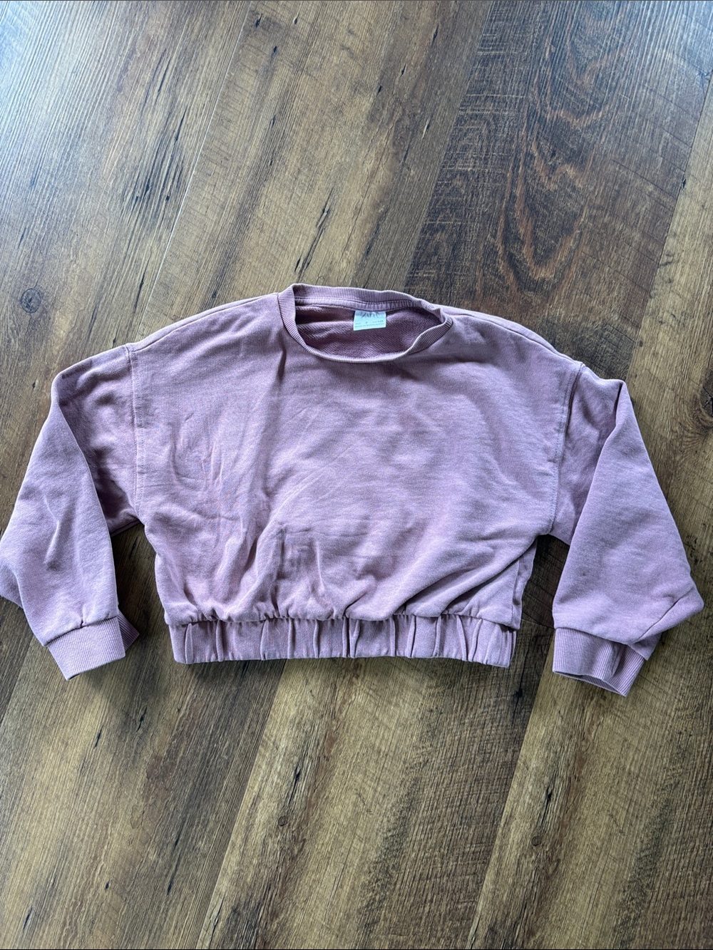 Zara Mauve Pink Cropped Sweatshirt